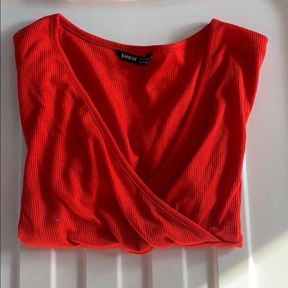SHEIN Tops - SHEIN red wrap top